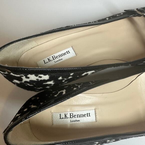 LK Bennett Calf Hair Cow Print Heels Pumps Size EU 40 US 10 Women's - Picture 4 of 14